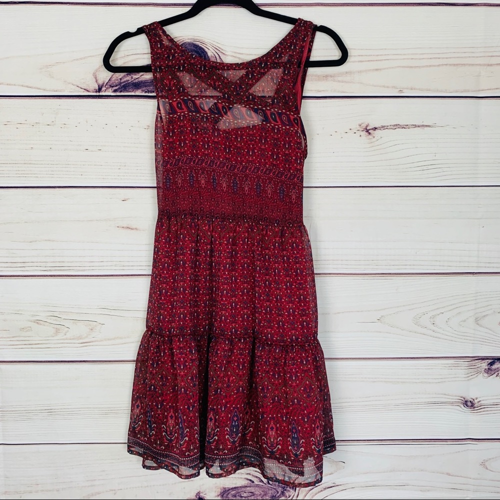 Band of gypsies rust boho dress tie back…